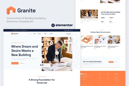 Preview: Granite - Construction & Building Company Elementor Template Kit