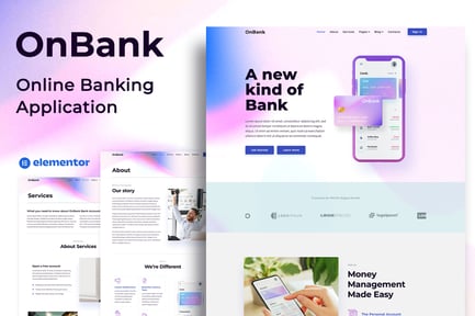 Preview: OnBank - Online Banking & Money Transfers - Elementor Kit