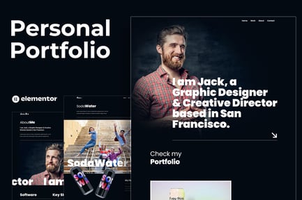 Preview: Jack.Dir - Personal Design Portfolio Elementor Template Kit