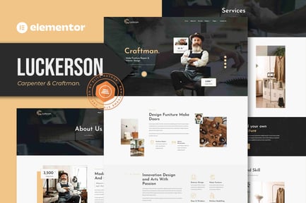 Vorschau: Luckerson - Zimmermann & Craftman Elementor Template Kit