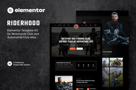 Preview: Riderhood – Motorcycle Club Elementor Template Kit
