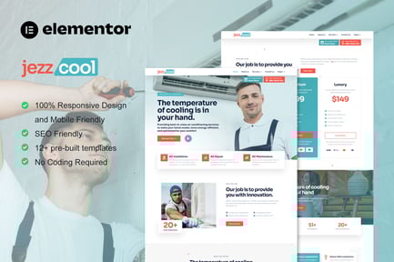 Preview: JezzCool - AC Repair Services Elementor Pro Template Kit