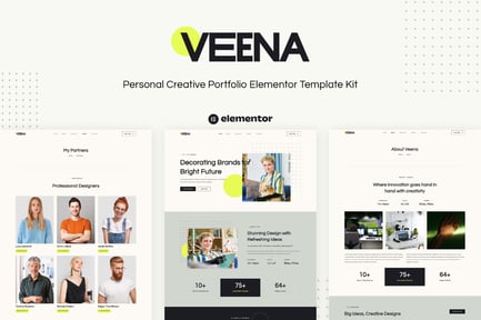 Preview: Veena - Personal Creative Portfolio Elementor Template Kit