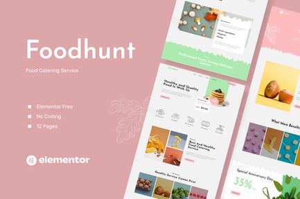 Preview: Foodhunt - Food Catering Service Elementor Template Kit