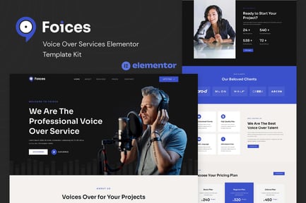 Preview: Foices - Voice Over Services Elementor Template Kit