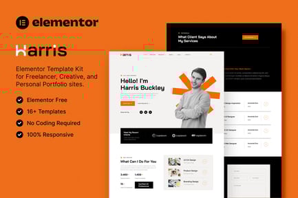 Preview: Harris – Creative & Personal Portfolio Elementor Template Kit