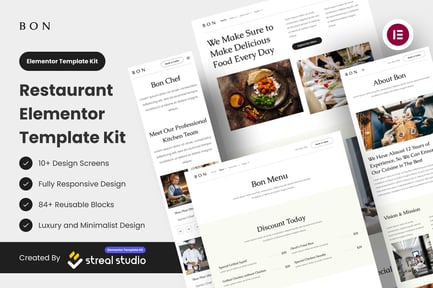 Preview: Bon - Restaurant Elementor Template Kit
