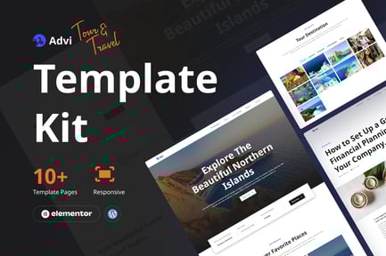 Preview: Advi - Creative Tour and Travel Elementor Pro Template Kit