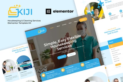 Preview: Kiji - Houskeeping & Cleaning Services Elementor Template Kit