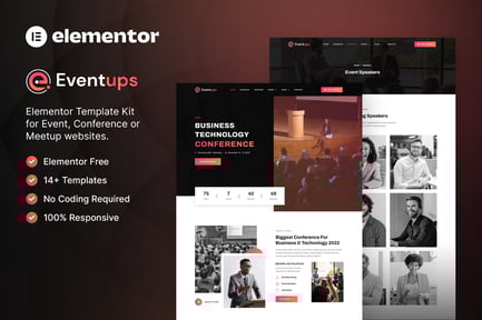 Preview: Eventups – Event & Conference Elementor Template Kit