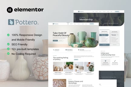 Vorschau: Pottero - Pottery & Ceramics Studio Elementor Template Kit