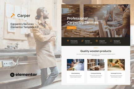Vorschau: Carper - Carpenter & Craftman Elementor Template Kit