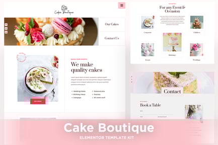 Preview: Cake Boutique - Cake Elementor Template Kit