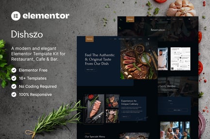 Preview: Dishszo – Restaurant & Cafe Elementor Template Kit