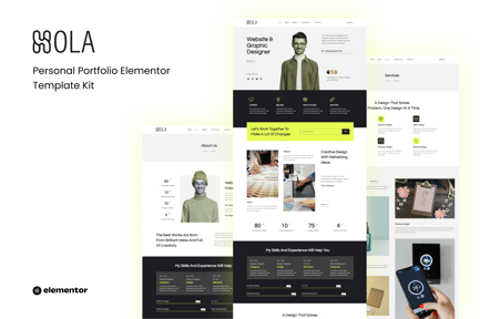 Preview: Hola - Personal Portfolio Elementor Template Kit