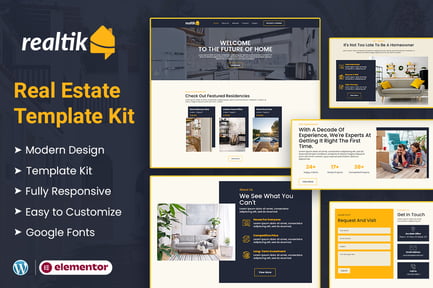 Preview: Realtik - Real Estate & Property Sales Elementor Template Kit