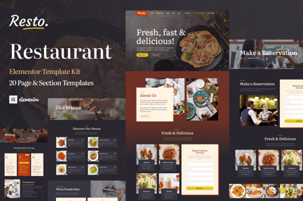 Preview: Resto - Restaurant Catering & Cafe Elementor Pro Template Kit