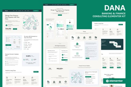 Preview: Dana - Banking and Finance Consulting Elementor Template Kit