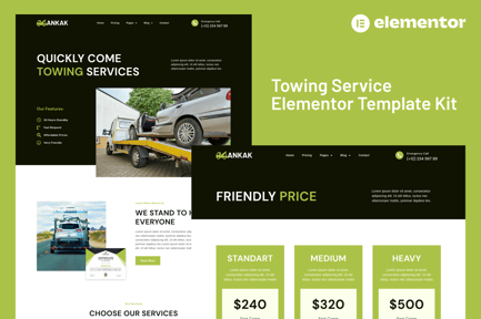 Preview: Ankak - Towing Services Elementor Pro Template Kit