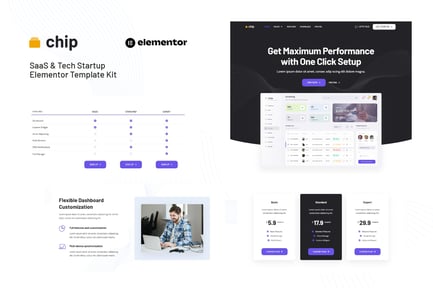 Preview: Chip - SaaS & Tech Startup Elementor Template Kit
