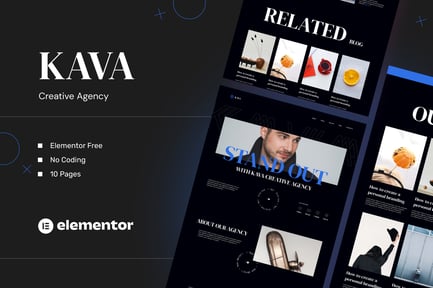 Preview: Kava - Creative Agency Elementor Template Kits