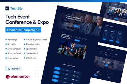 Preview: TechSly - Tech Event Conference & Expo Elementor Pro Template Kit
