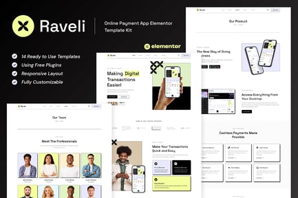 Preview: Raveli - Online Payment App Elementor Template Kit