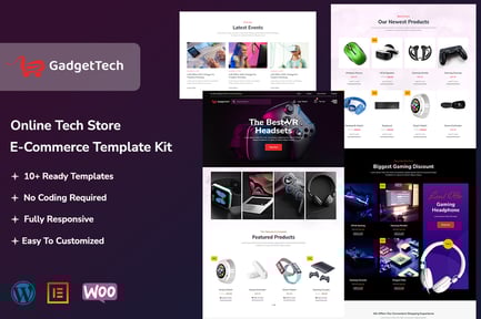 Preview: GadgetTech - Electronic Gadget WooCommerce Elementor Pro Template Kit