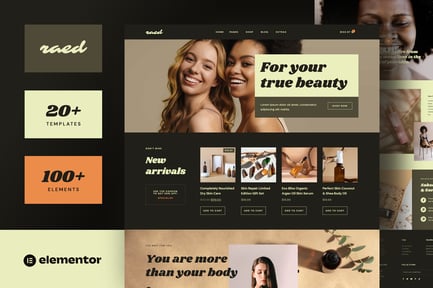 Preview: Raed - Organic Cosmetics & Natural Beauty Shop Elementor Template Kit