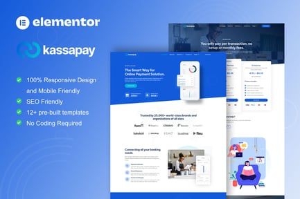 Preview: KassaPay - Online Payment Gateway Elementor Template Kit