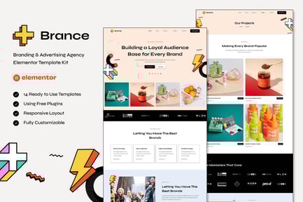 Preview: Brance - Branding & Advertising Agency Elementor Template Kit