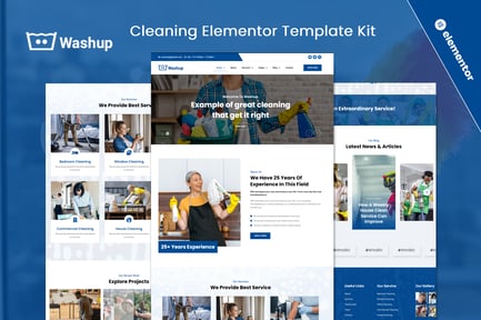 Preview: Washup- Cleaning Services Elementor Template Kit