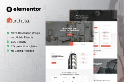 Preview: Archeta - Architecture & Construction Service Elementor Template Kit