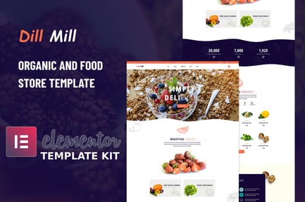 Preview: Dillmill - Organic Food Store Elementor Template Kit