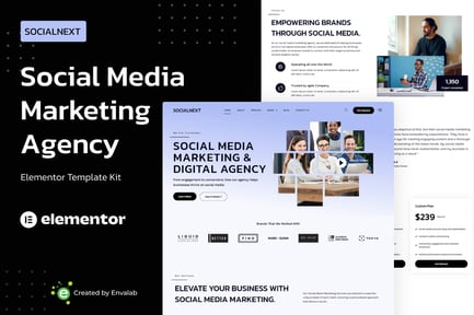 Vista previa: Socialnext - Template Kit Elementor Pro para Agencia de marketing en redes sociales