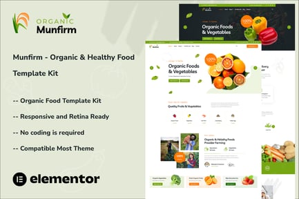 Preview: Munfirm - Organic & Healthy Food Elementor Template Kit