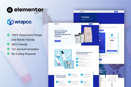 Preview: WrapCo - Packaging Company Elementor Template Kit