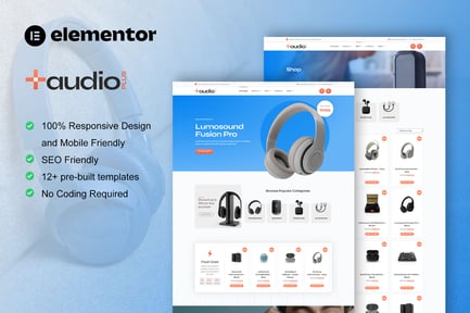 Preview: AudioPlus - Audio Store WooCommerce Elementor Template Kit