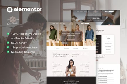 Preview: Glamourista - Fashion Designer Elementor Template Kit