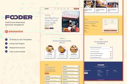Preview: Fooder - Food Truck & Street Food Elementor Template Kit