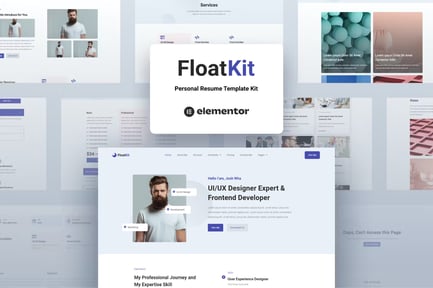 Vista previa: FloatKit - Kit de plantillas de currículum personal Elementor