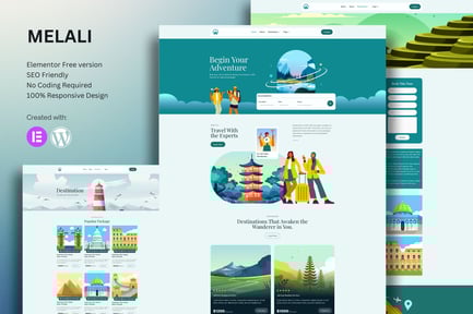 Preview: Melali - Tour & Travel Agency Elementor Template Kit