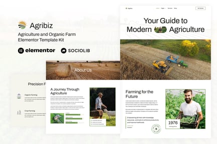 Preview: Agribiz - Agriculture & Organic Farm Elementor Template Kit