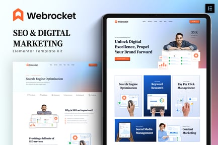 Preview: Webrocket - SEO & Digital Marketing Agency Elementor Template Kit