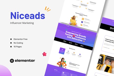 Preview: Niceads - Influencer Marketing Elementor Template Kit