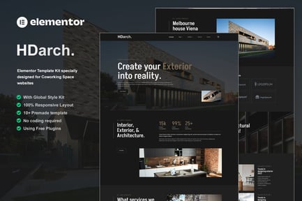 Preview: HDarch - Architecture & Interior Elementor Template Kit