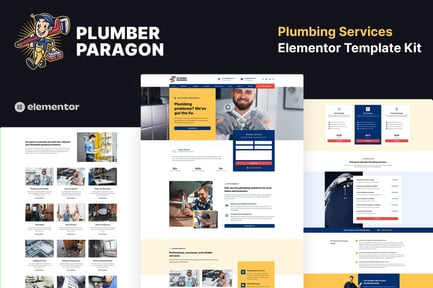Preview: Plumber Paragon - Plumbing Services Elementor Pro Template Kit