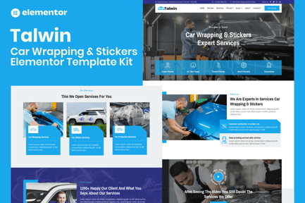 Preview: Talwin - Car Wrapping & Stickers Elementor Pro Template Kit