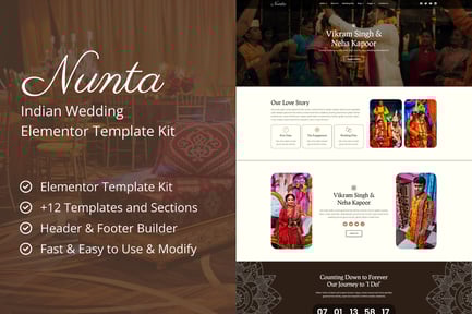 Preview: Nunta - Cultural Wedding Elementor Template Kit