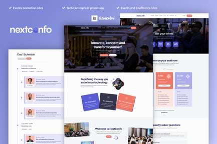Preview: NextConfo - Events & Conference Elementor Pro Template Kit